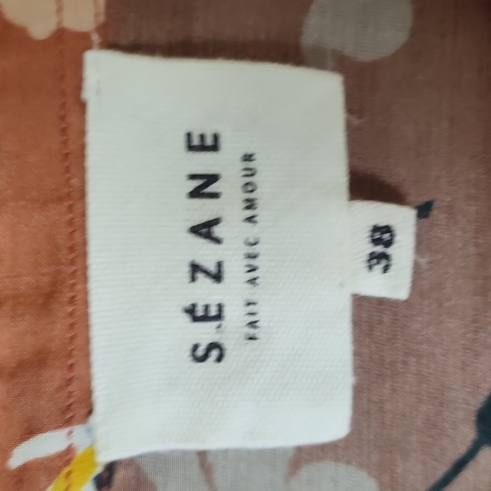 Sezane Rust Brown Floral Button-Up Blouse - Picture 4 of 7